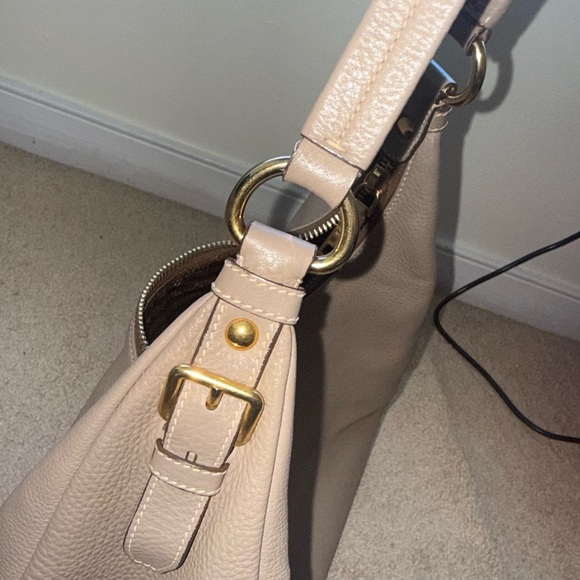 Prada Leather Hobo Shoulder Bag Taupe with Gold Hardware - Picture 4 of 10